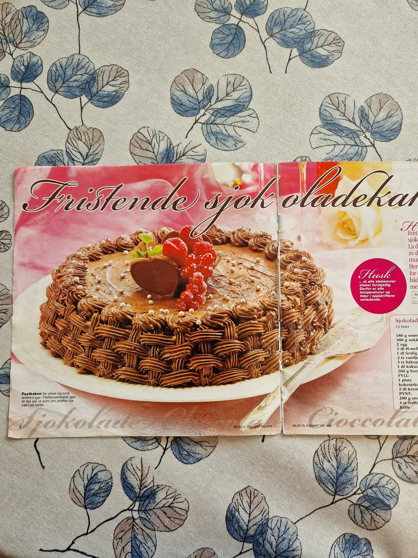 Bilde (1) av oppskrift for Sjokoladekake med flettemønster