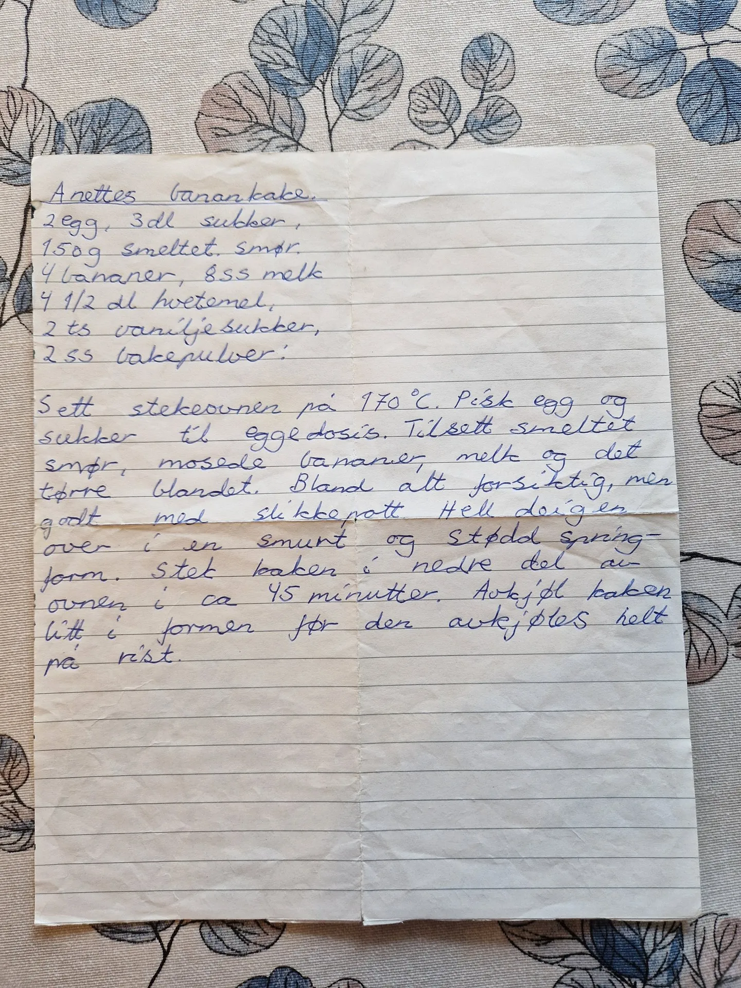 Bilde (0) av oppskrift for Anettes banankake