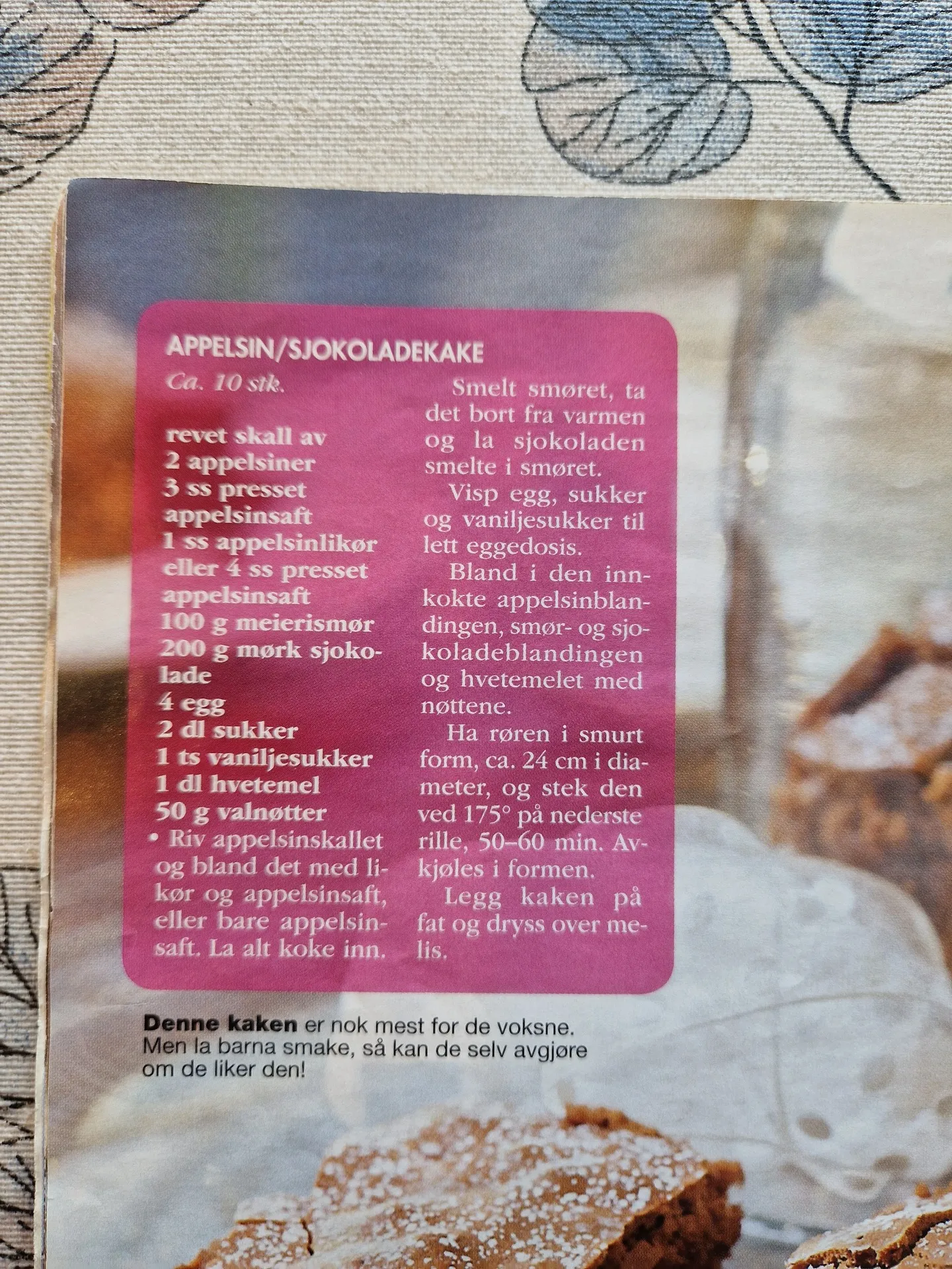 Bilde (0) av oppskrift for Appelsin-sjokoladekake