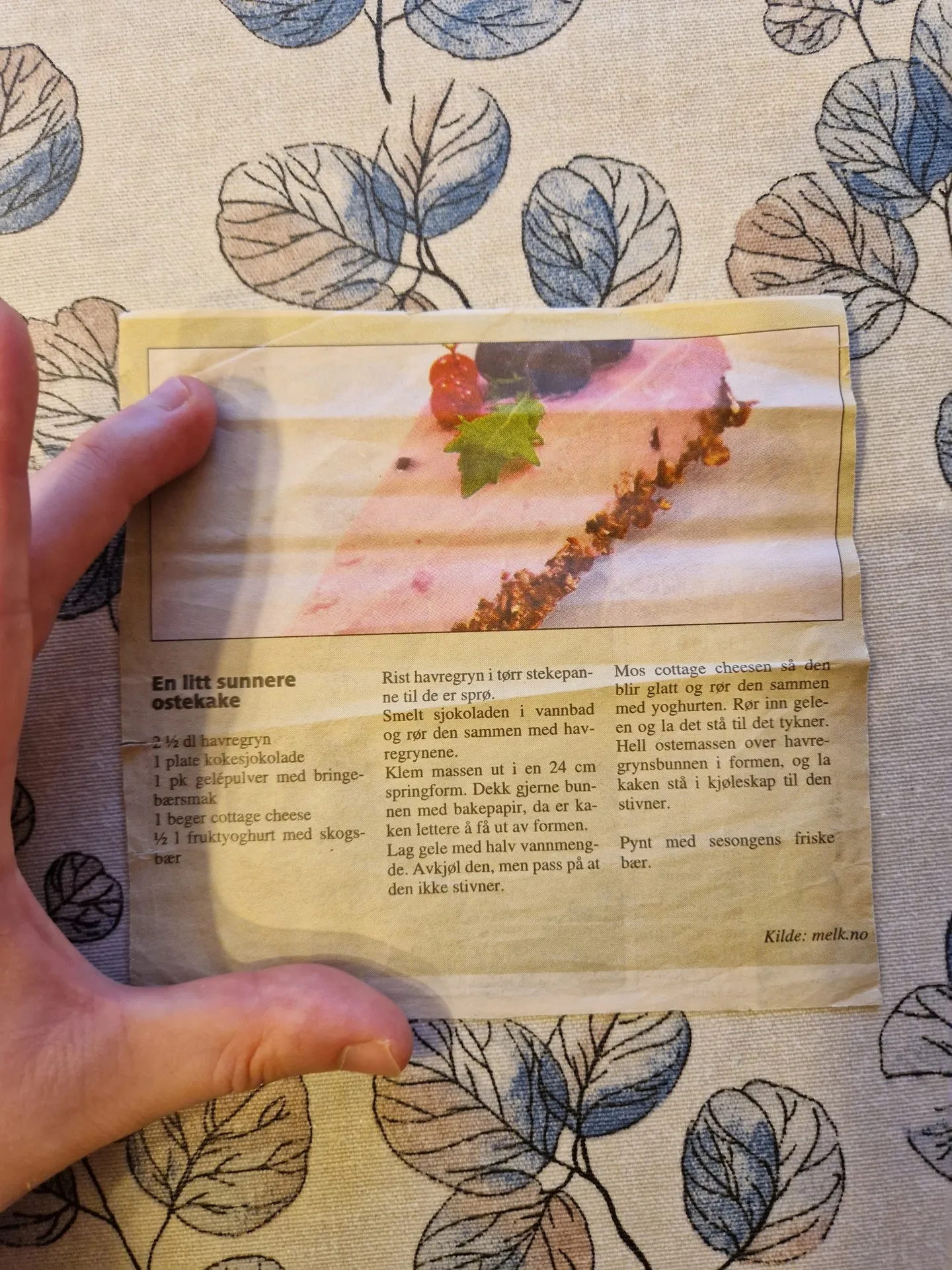 Bilde (0) av oppskrift for Litt sunnere ostekake