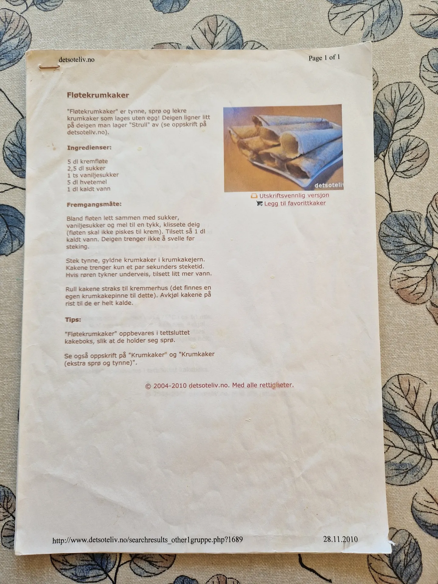 Bilde (0) av oppskrift for Krumkaker