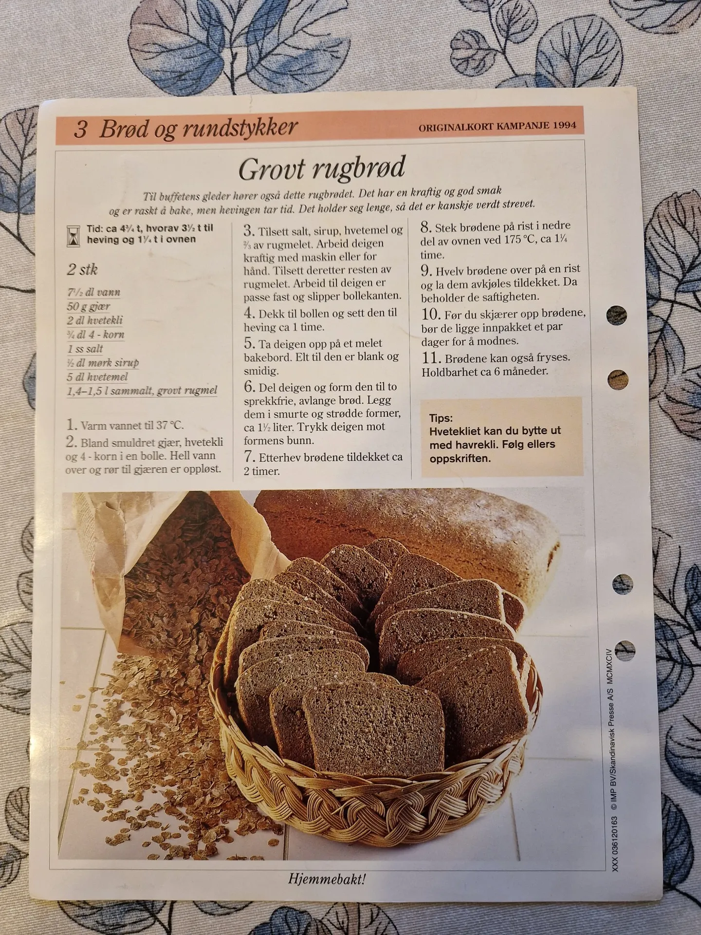 Bilde (0) av oppskrift for Grovt rugbrød
