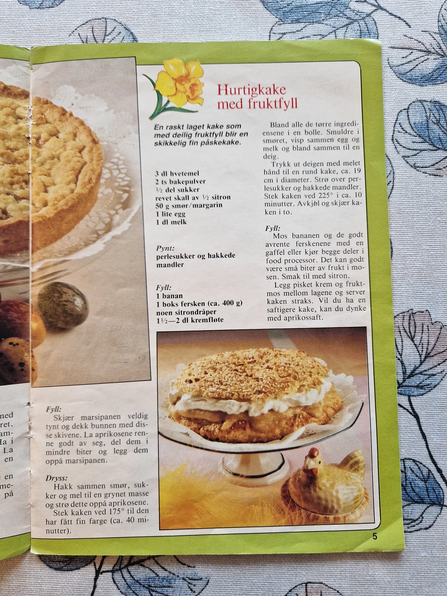 Bilde (0) av oppskrift for Hurtigkake med fruktfyll
