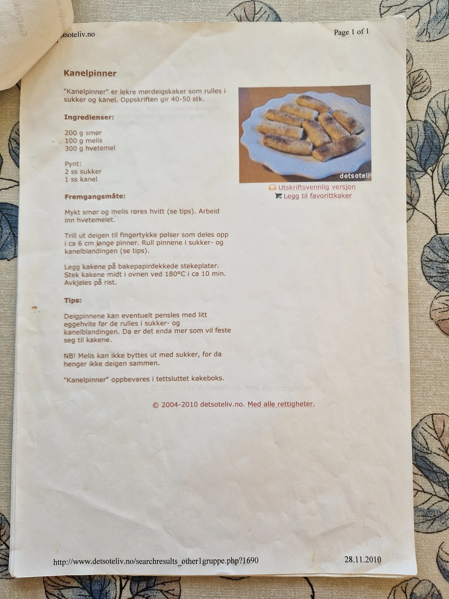 Bilde (0) av oppskrift for Kanelpinner