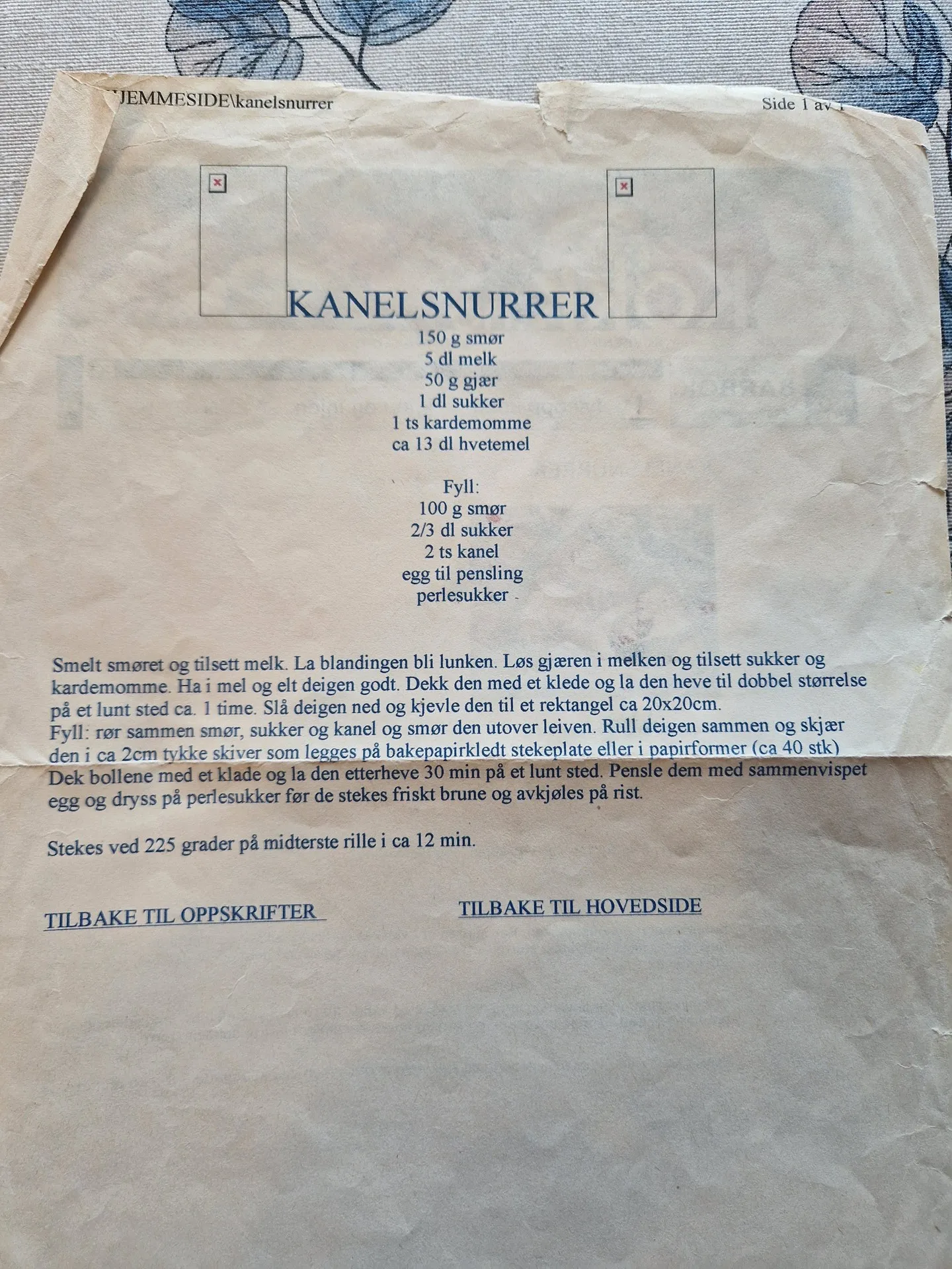 Bilde (0) av oppskrift for Kanelsnurrer 2