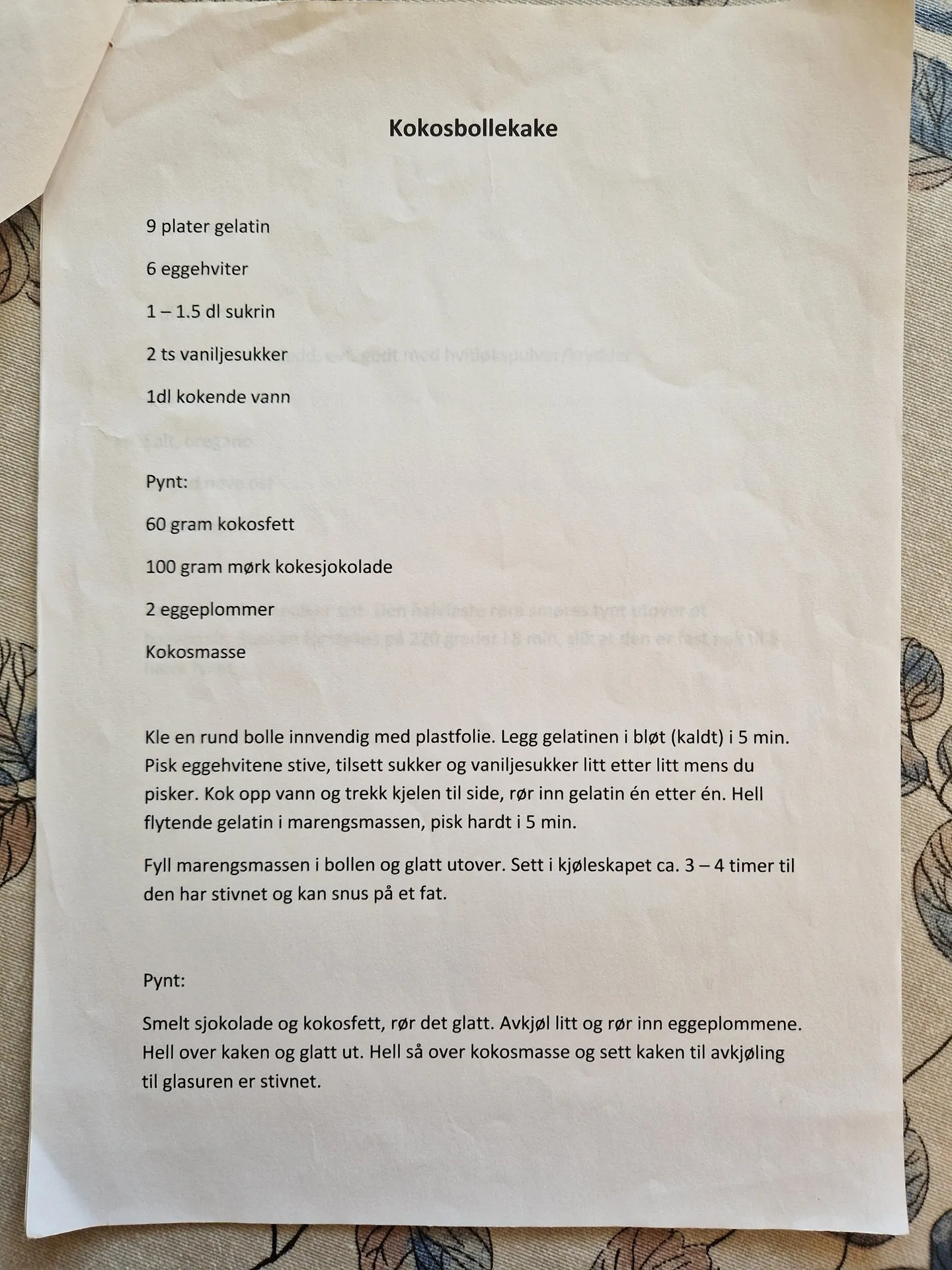 Bilde (0) av oppskrift for Kokosbollekake