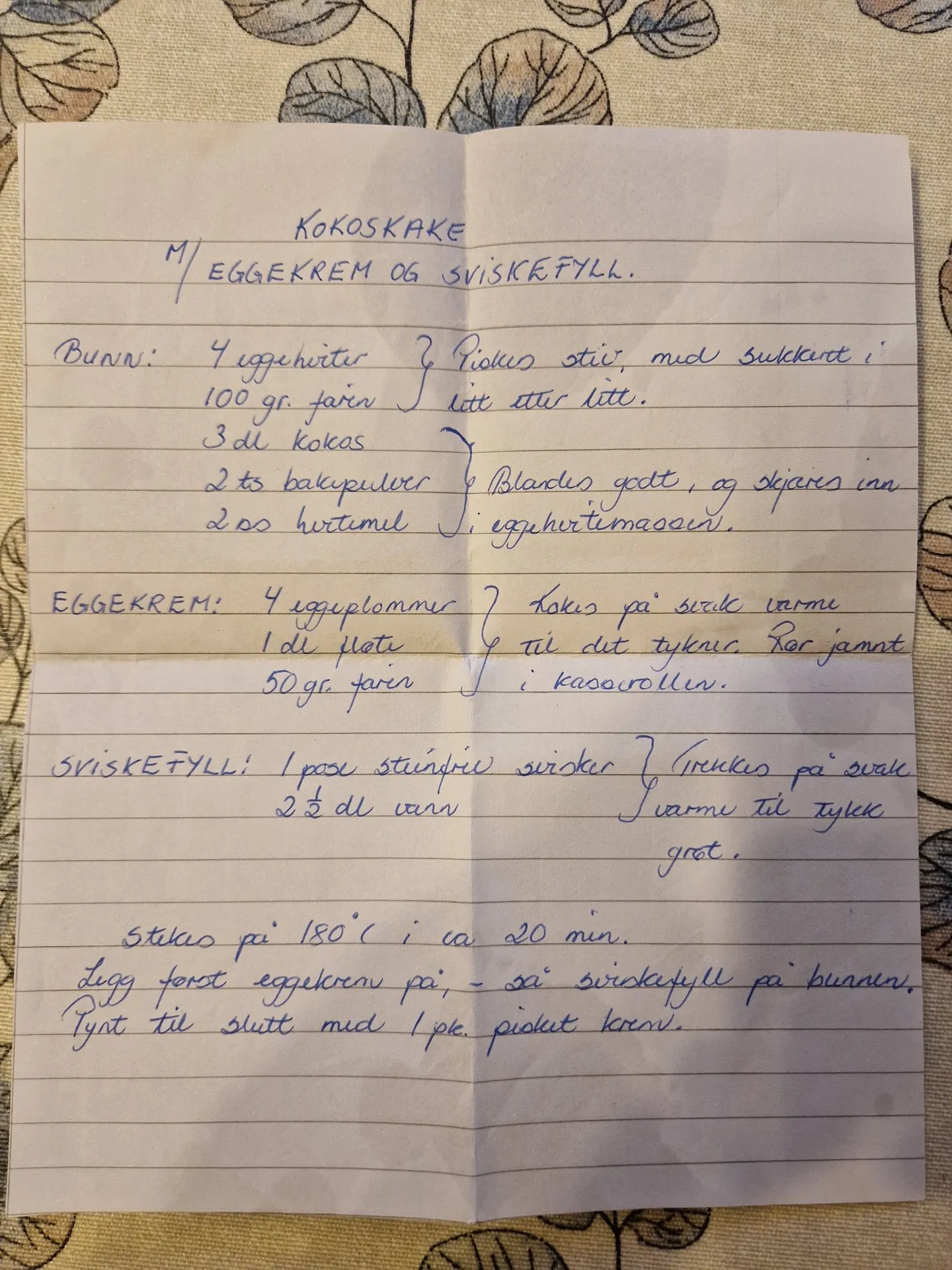 Bilde (0) av oppskrift for Kokoskake