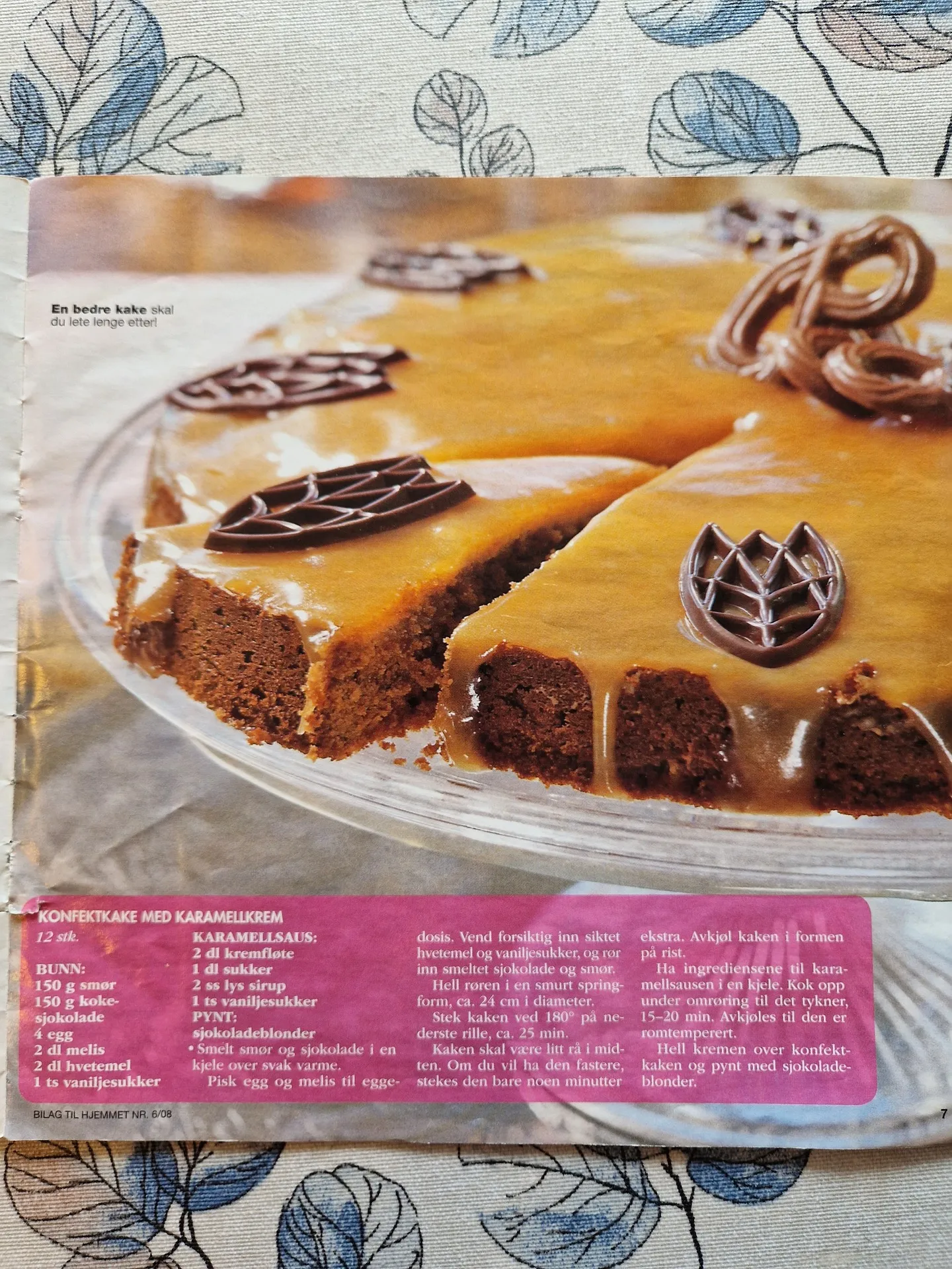 Bilde (0) av oppskrift for Konfektkake med karamellkrem