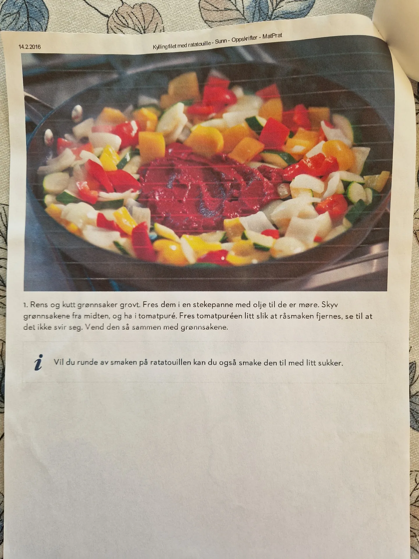 Bilde (2) av oppskrift for Kyllingfilet med ratatouille