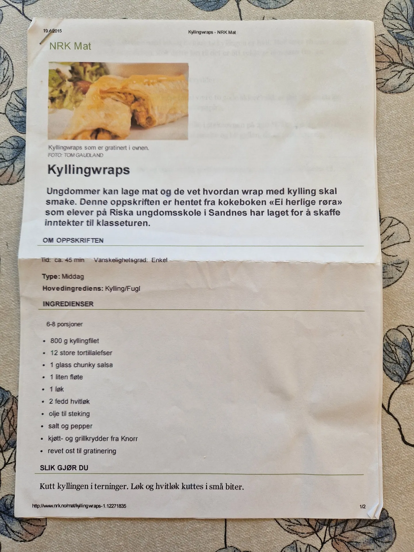 Bilde (0) av oppskrift for Kyllingwraps