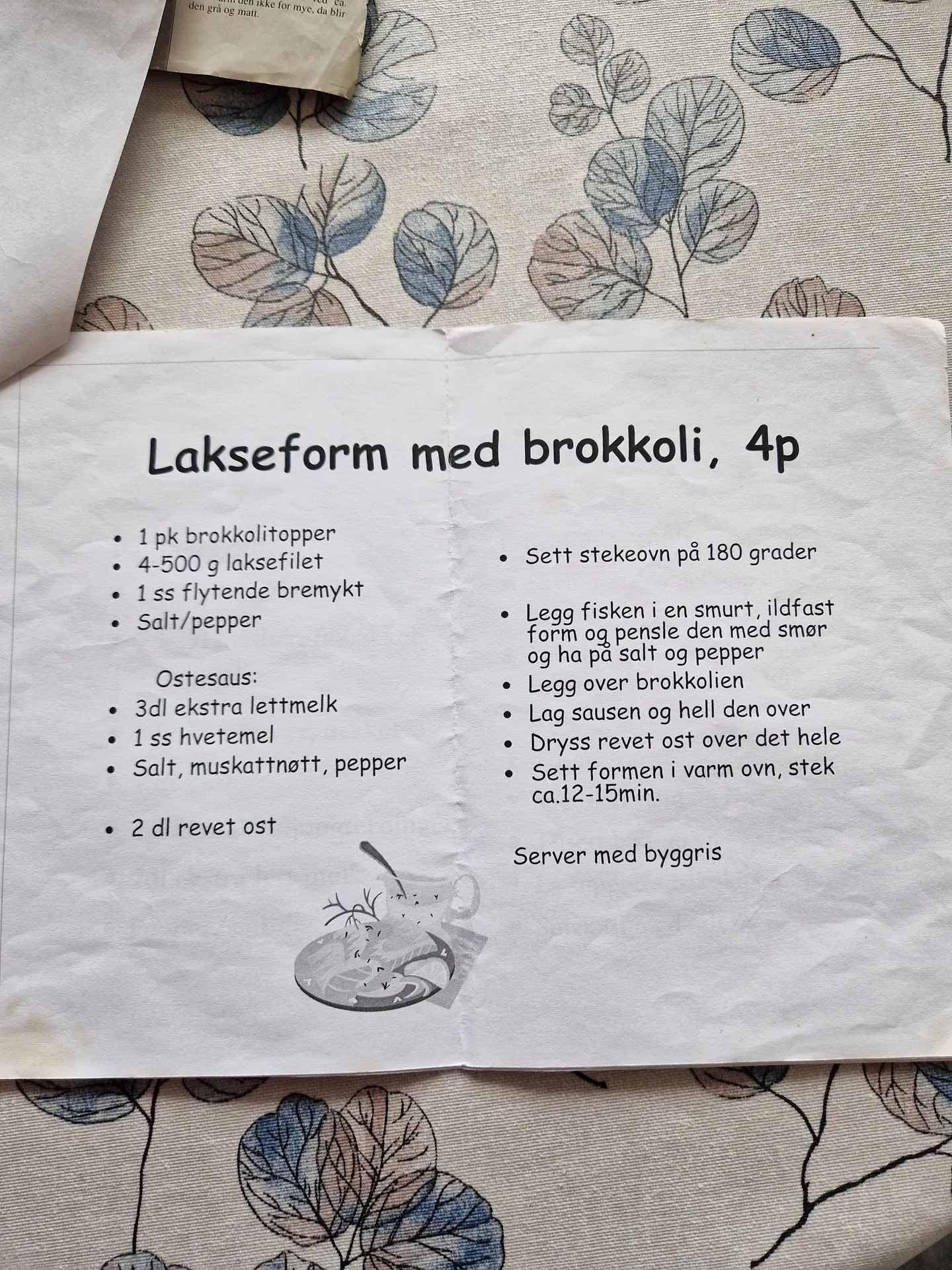 Bilde (0) av oppskrift for Lakseform med brokkoli