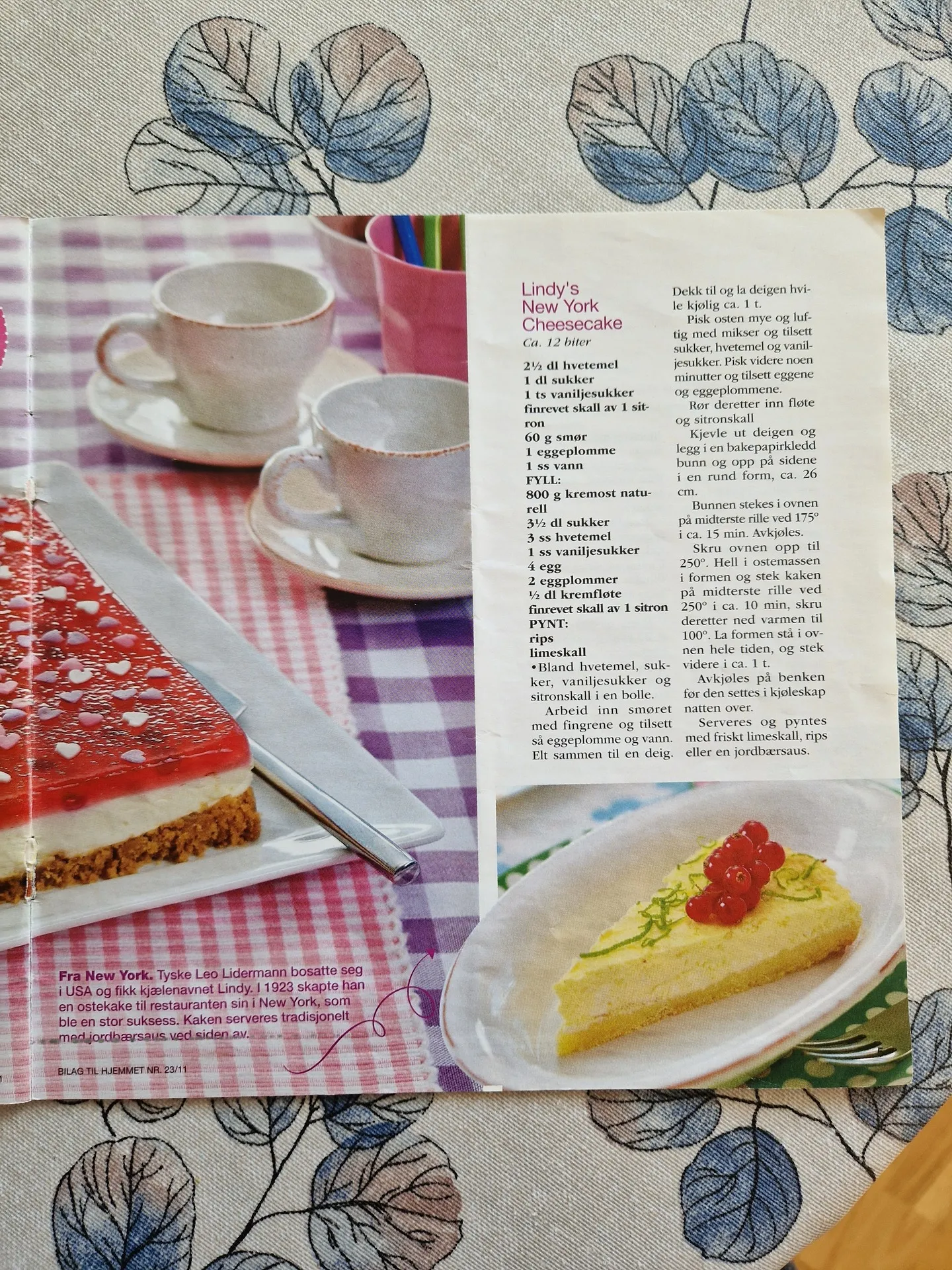 Bilde (0) av oppskrift for Lindy's New York Cheesecake
