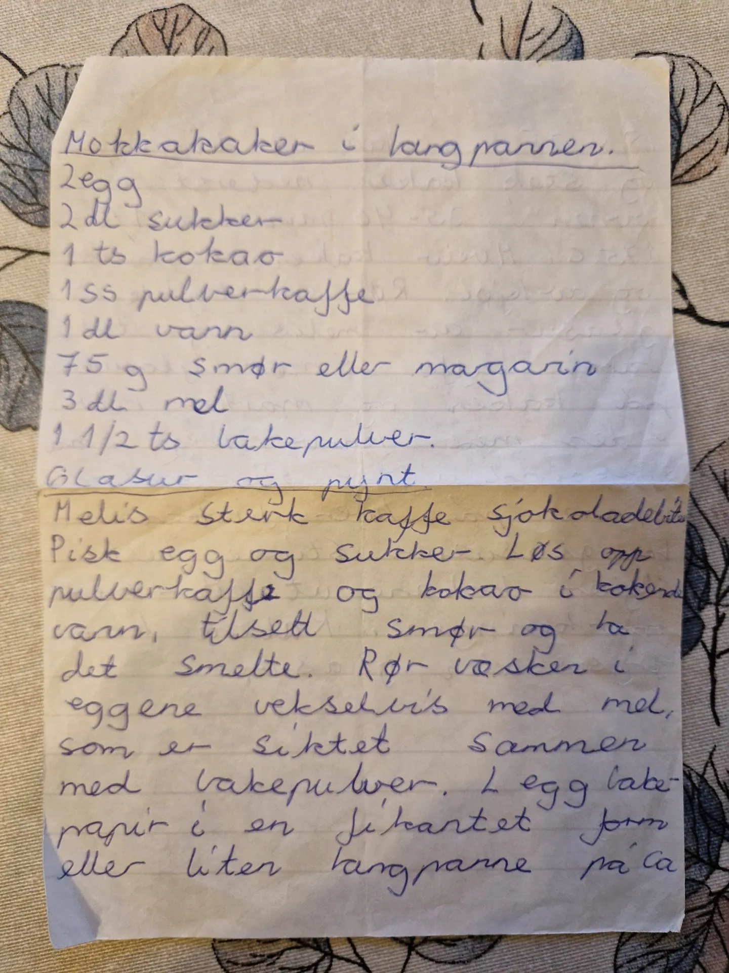 Bilde (0) av oppskrift for Mokkakaker i langpanne