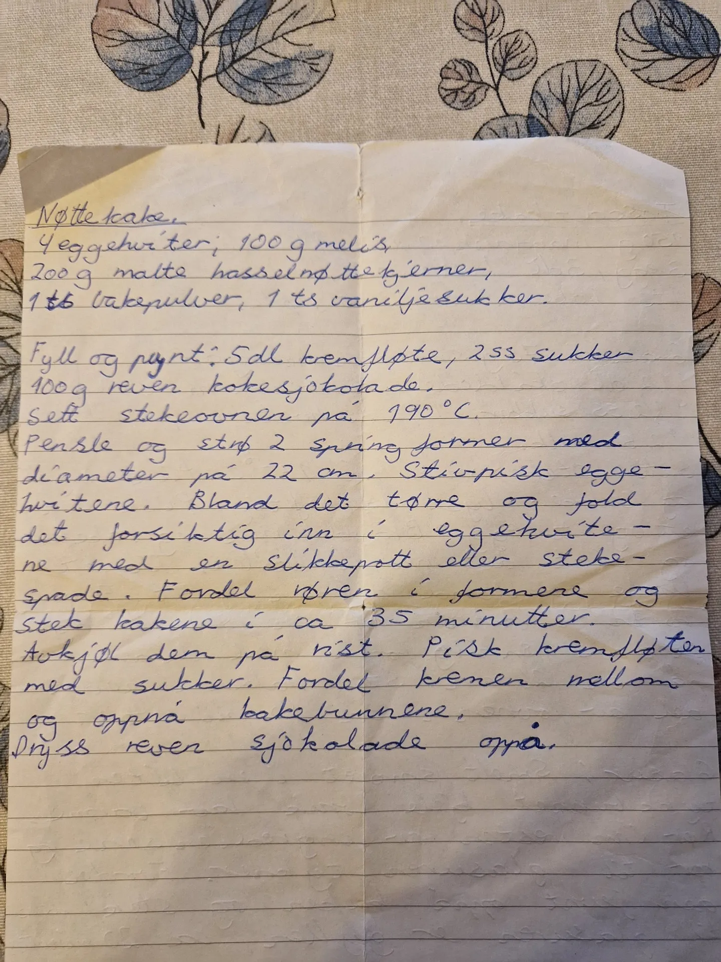 Bilde (0) av oppskrift for Nøttekake