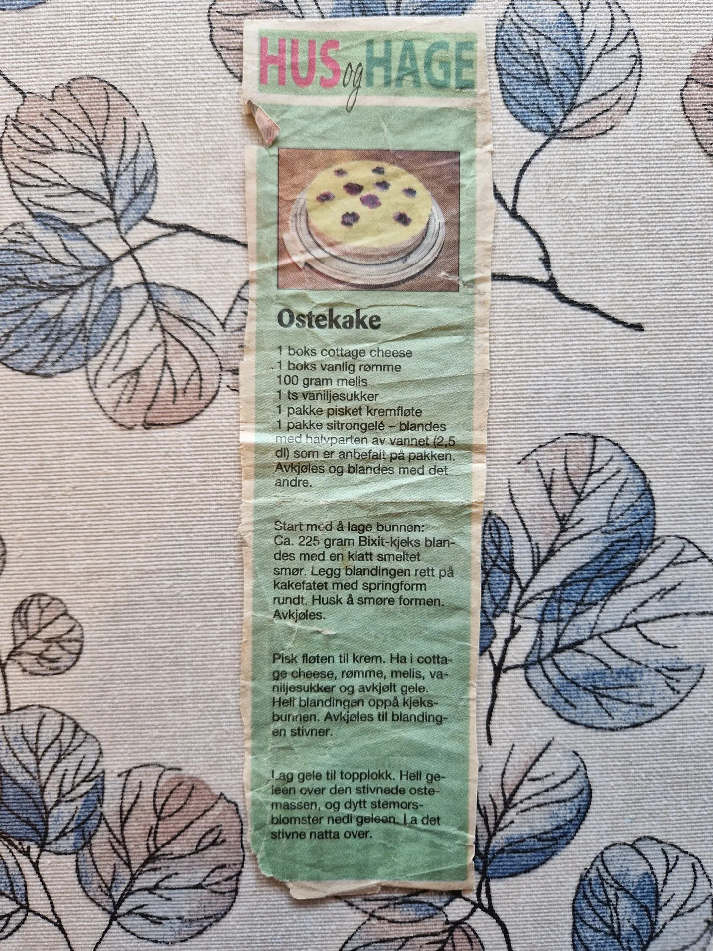 Bilde (0) av oppskrift for Ostekake 4