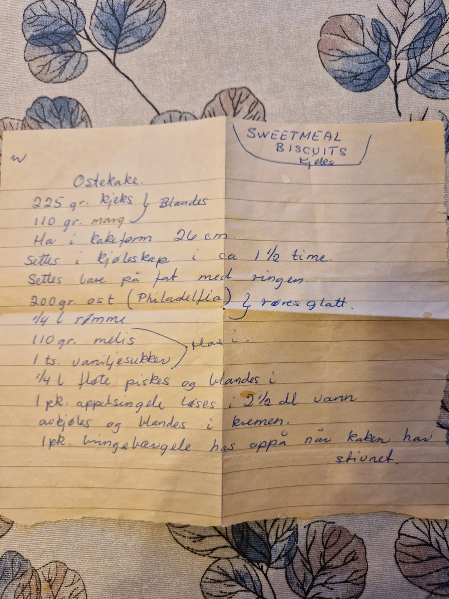 Bilde (0) av oppskrift for Ostekake 3