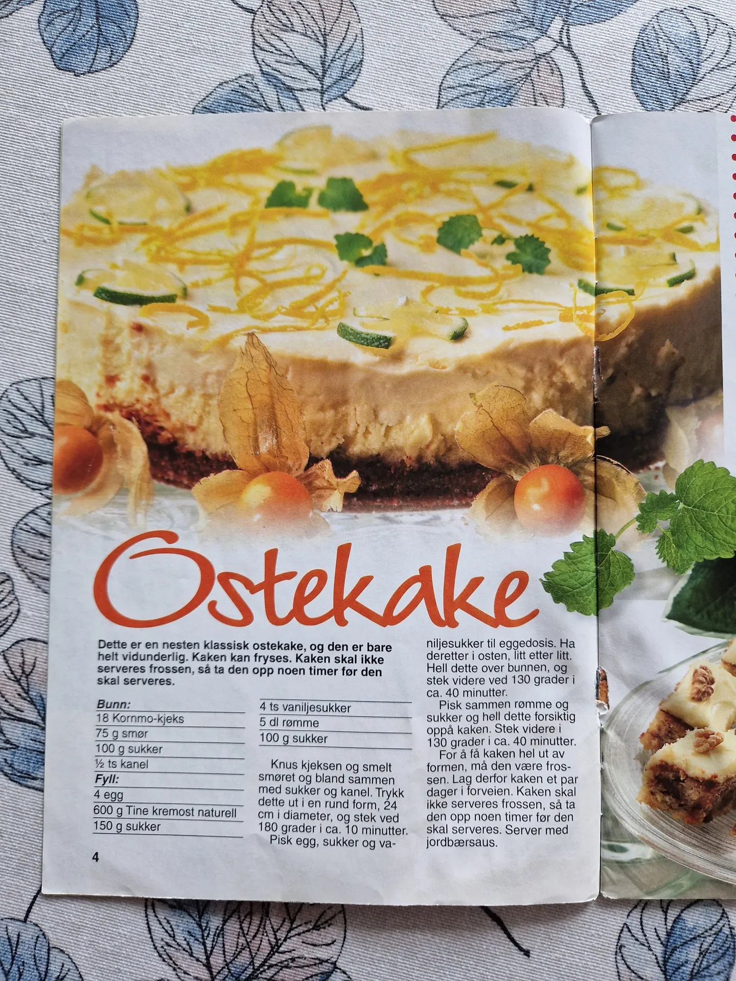 Bilde (0) av oppskrift for Ostekake 2