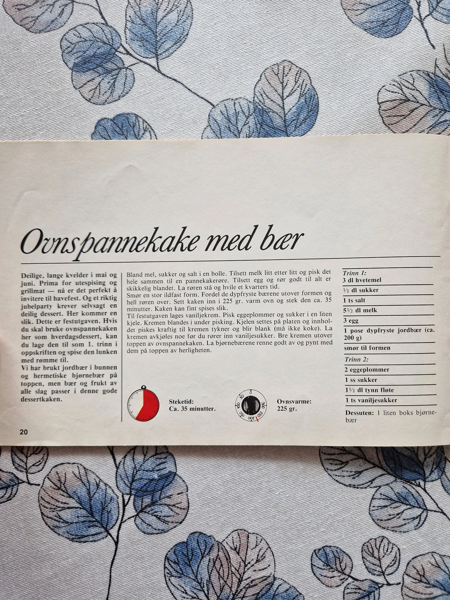 Bilde (0) av oppskrift for Ovnspannekake med bær