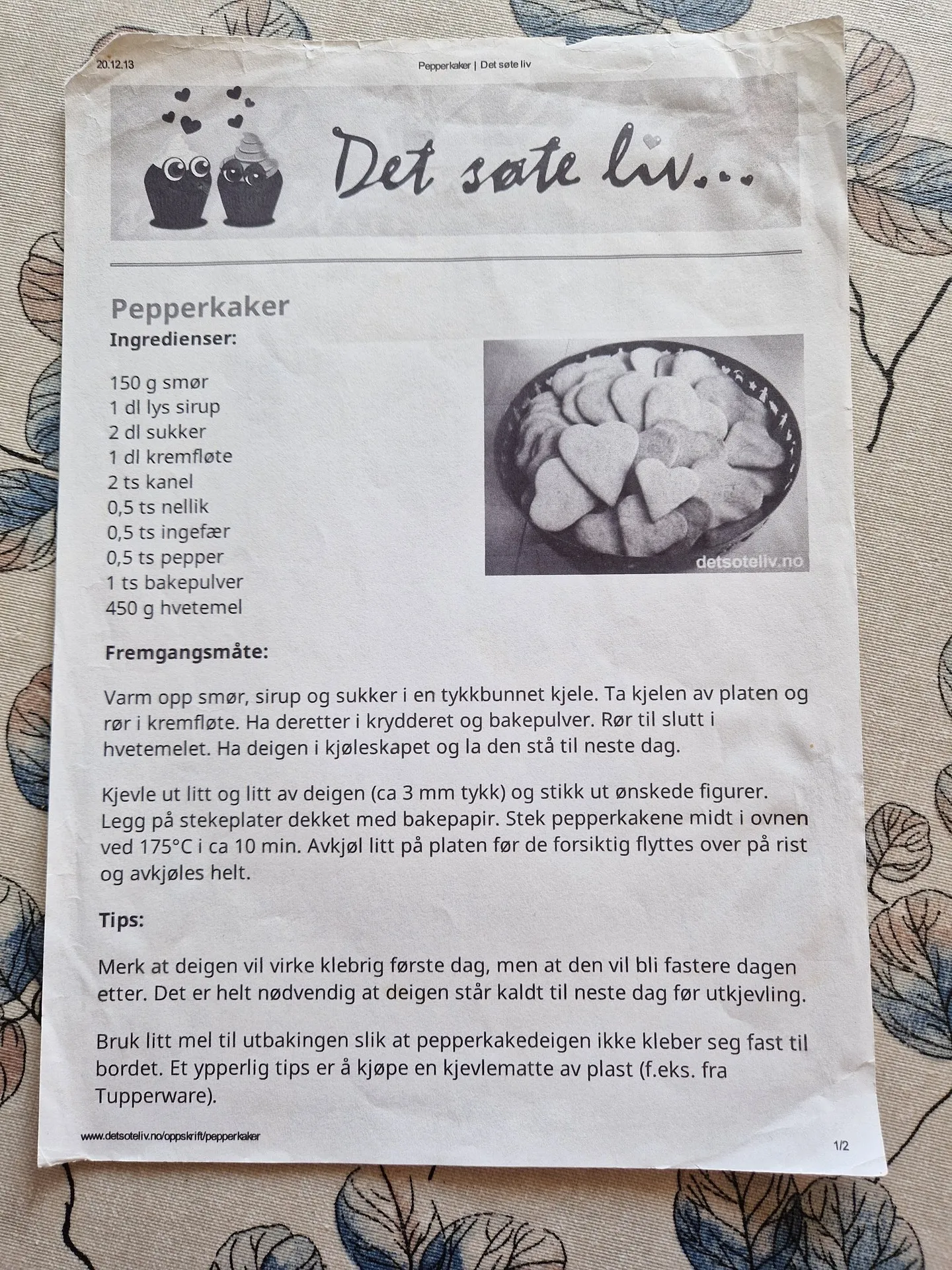 Bilde (0) av oppskrift for Pepperkaker