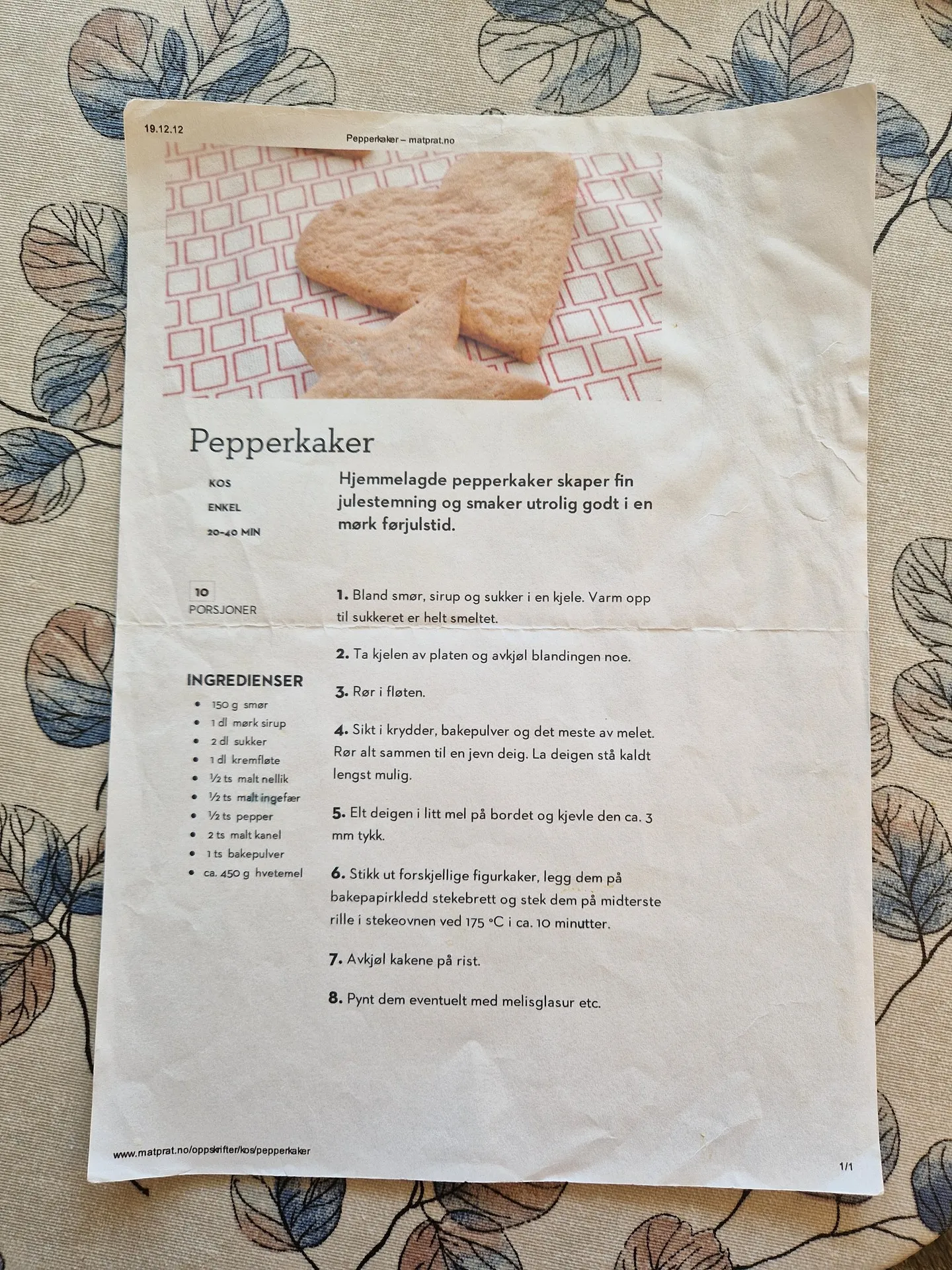 Bilde (0) av oppskrift for Pepperkaker 2