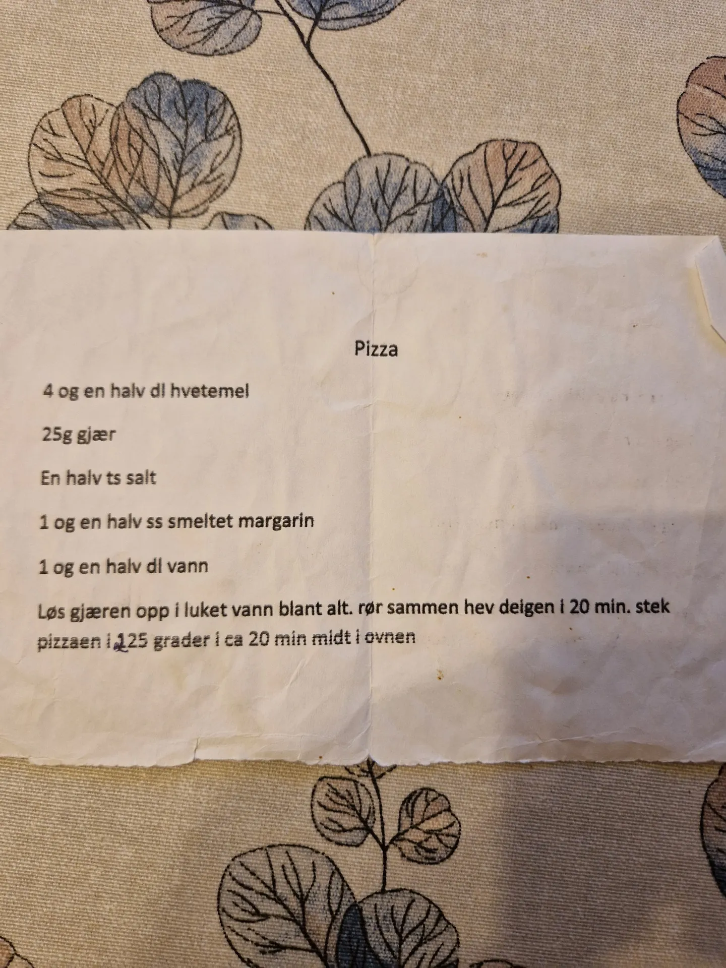Bilde (0) av oppskrift for Pizza