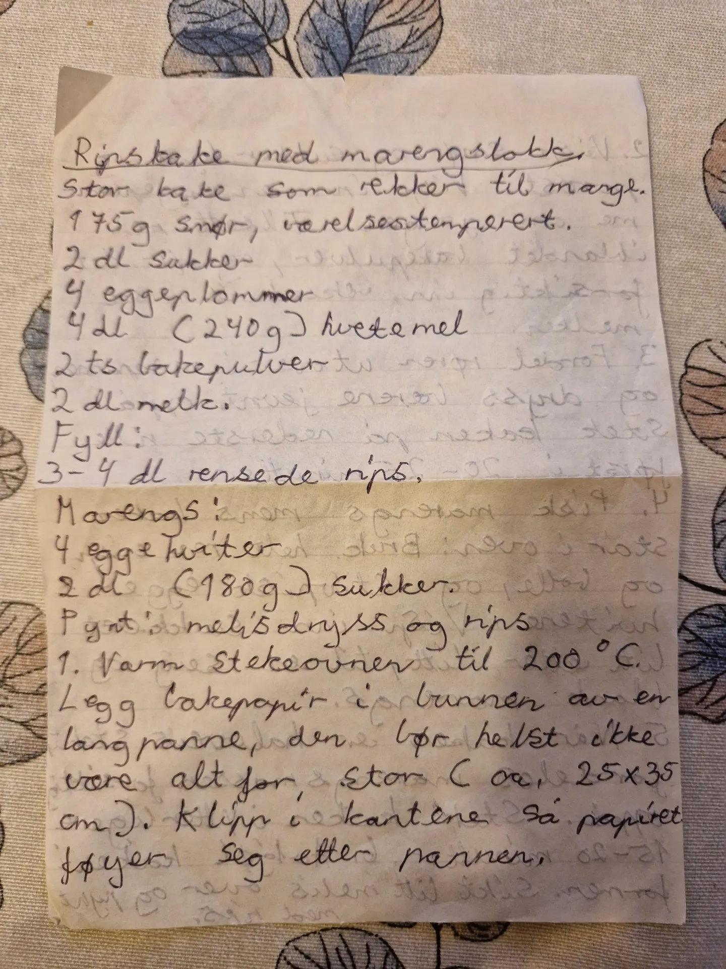 Bilde (0) av oppskrift for Ripskake med marengslokk