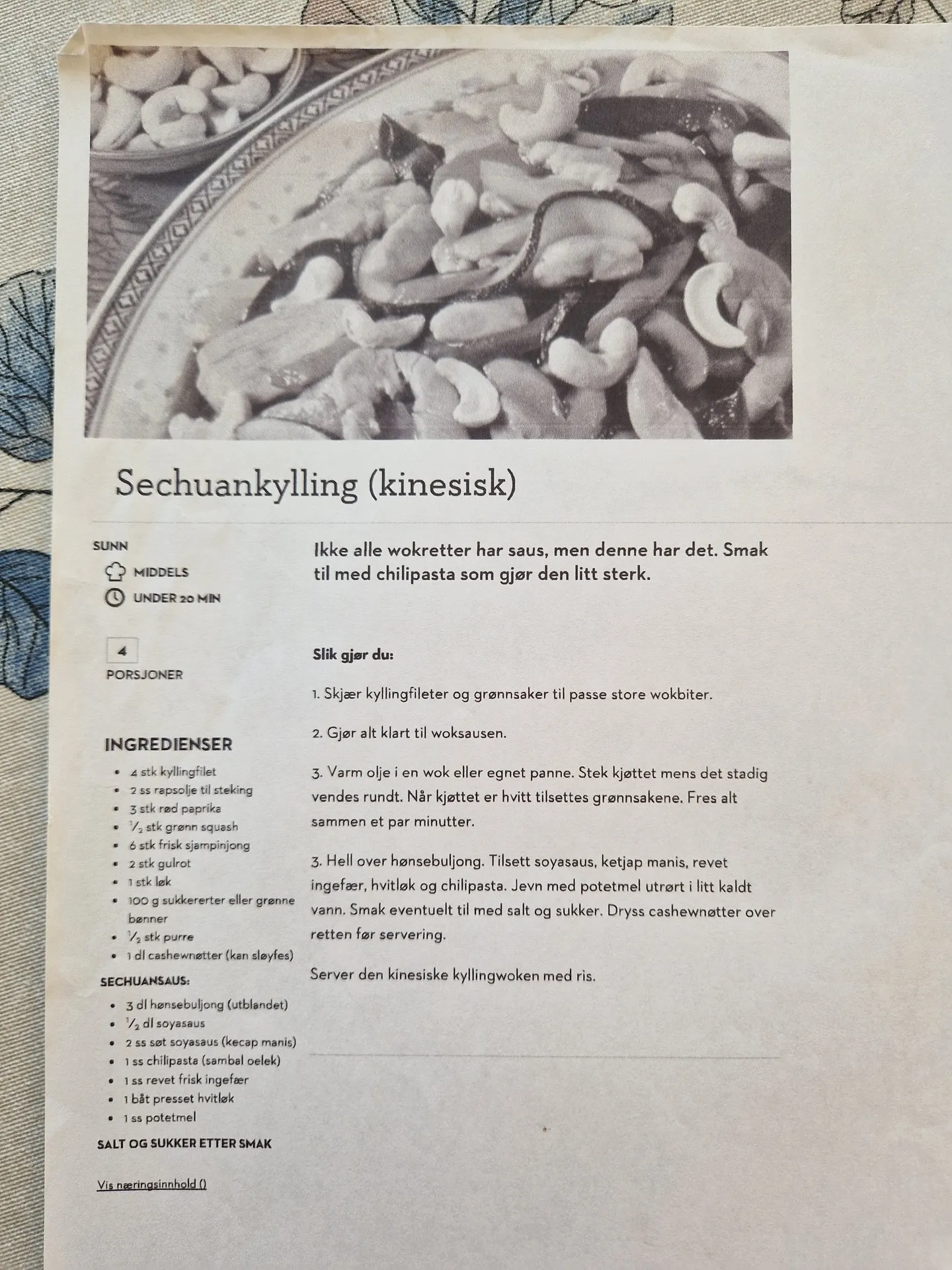 Bilde (0) av oppskrift for Sechuankylling (kinesisk)
