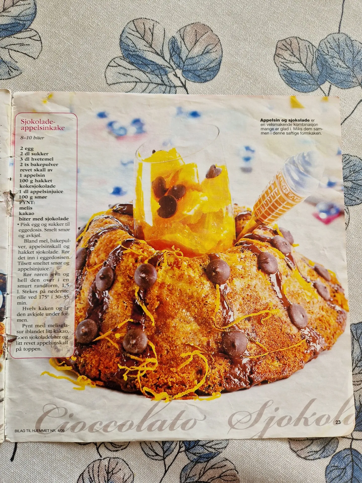 Bilde (0) av oppskrift for Sjokolade Appelsinkake