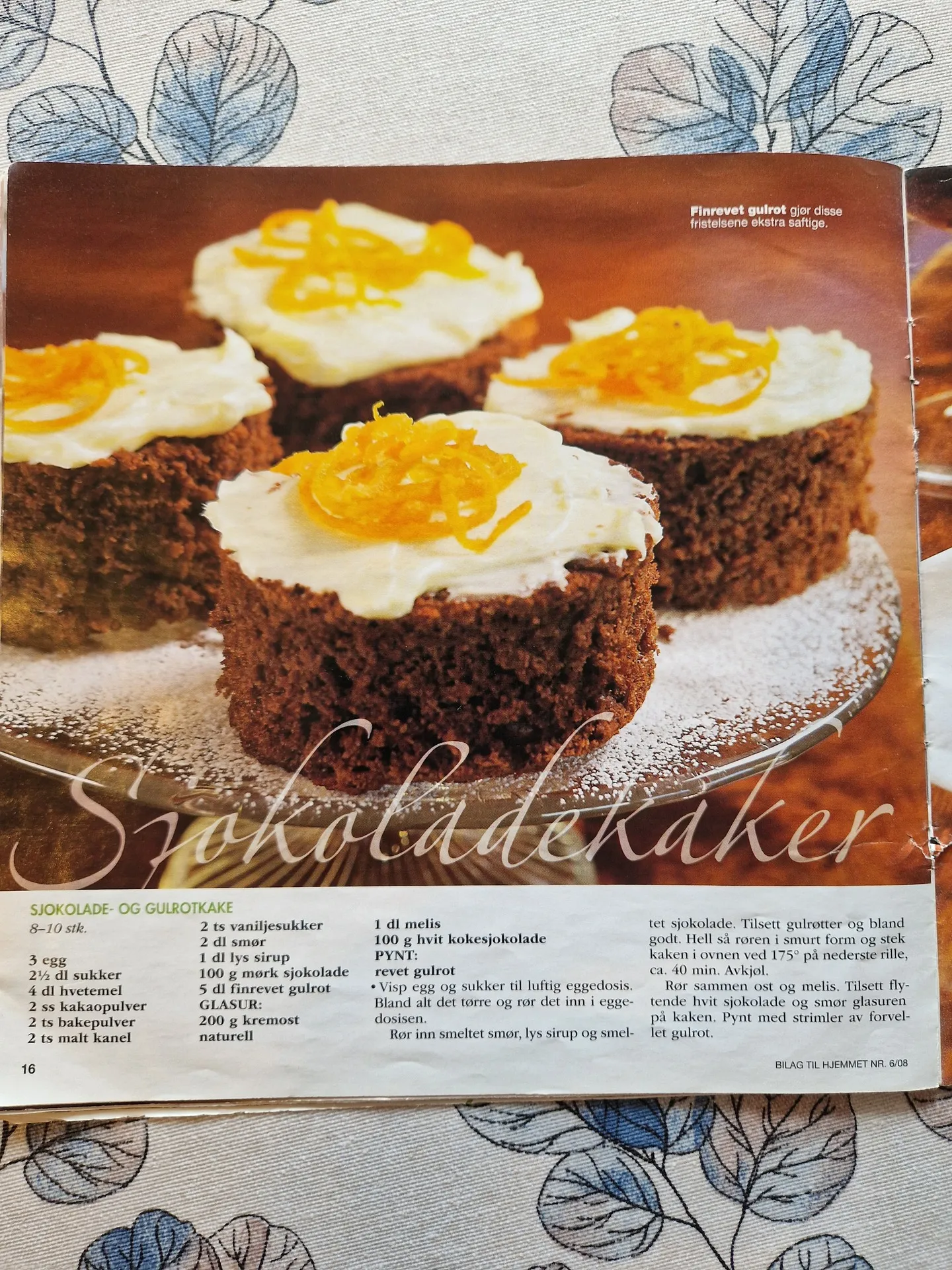 Bilde (0) av oppskrift for Sjokolade- og gulrotkake