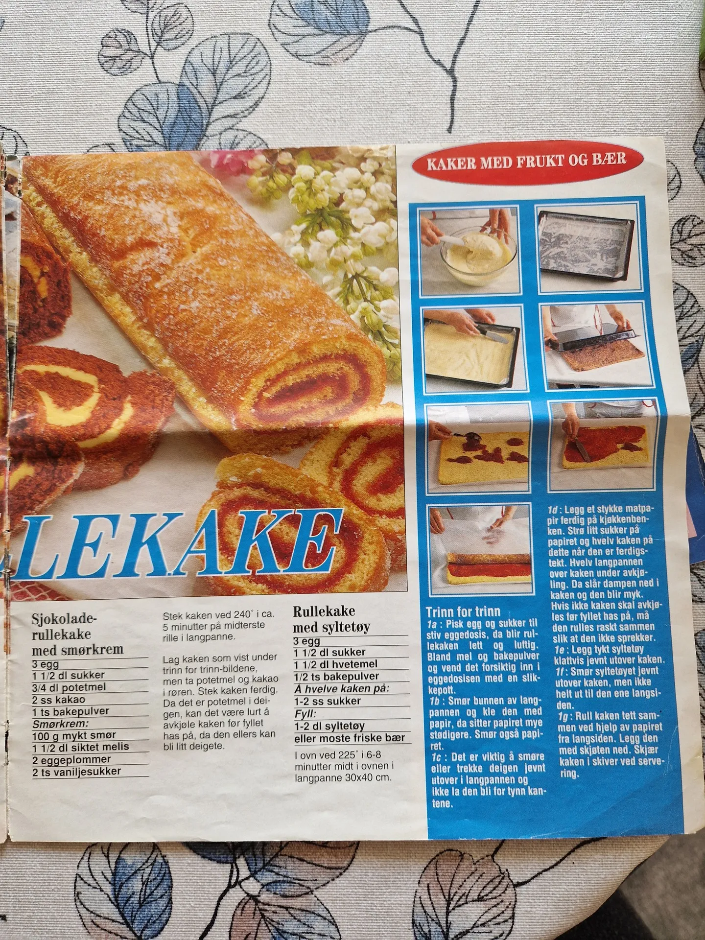 Bilde (0) av oppskrift for Rullekake med smørkrem