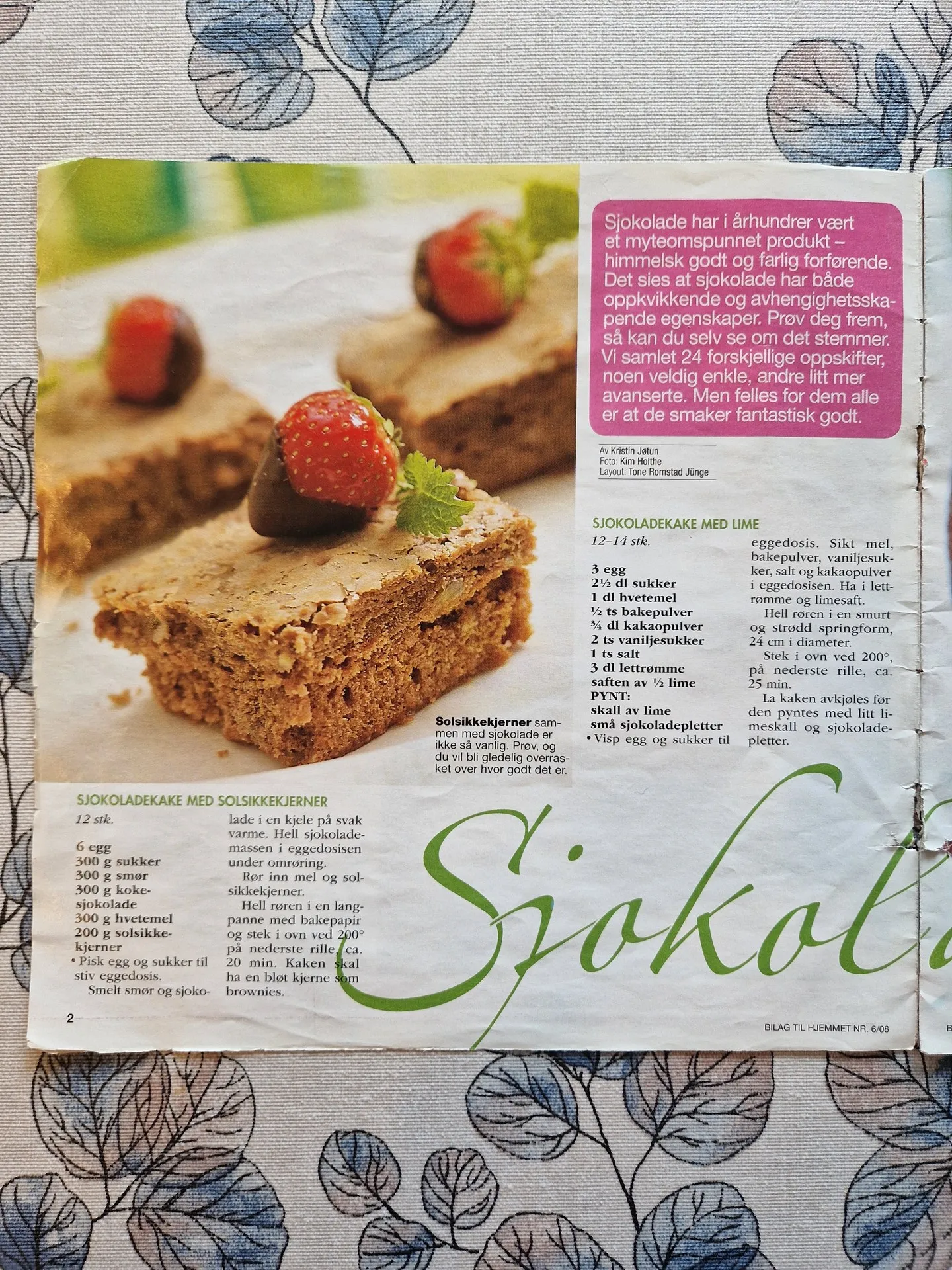 Bilde (0) av oppskrift for Sjokoladekake med solsikkekjerner
