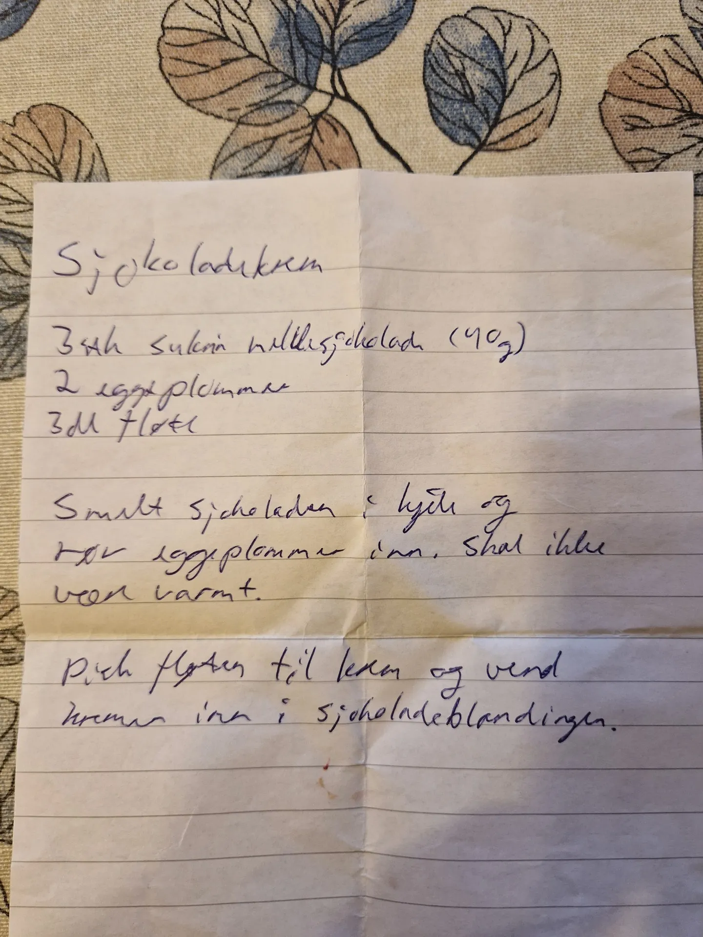 Bilde (0) av oppskrift for Sjokoladekrem