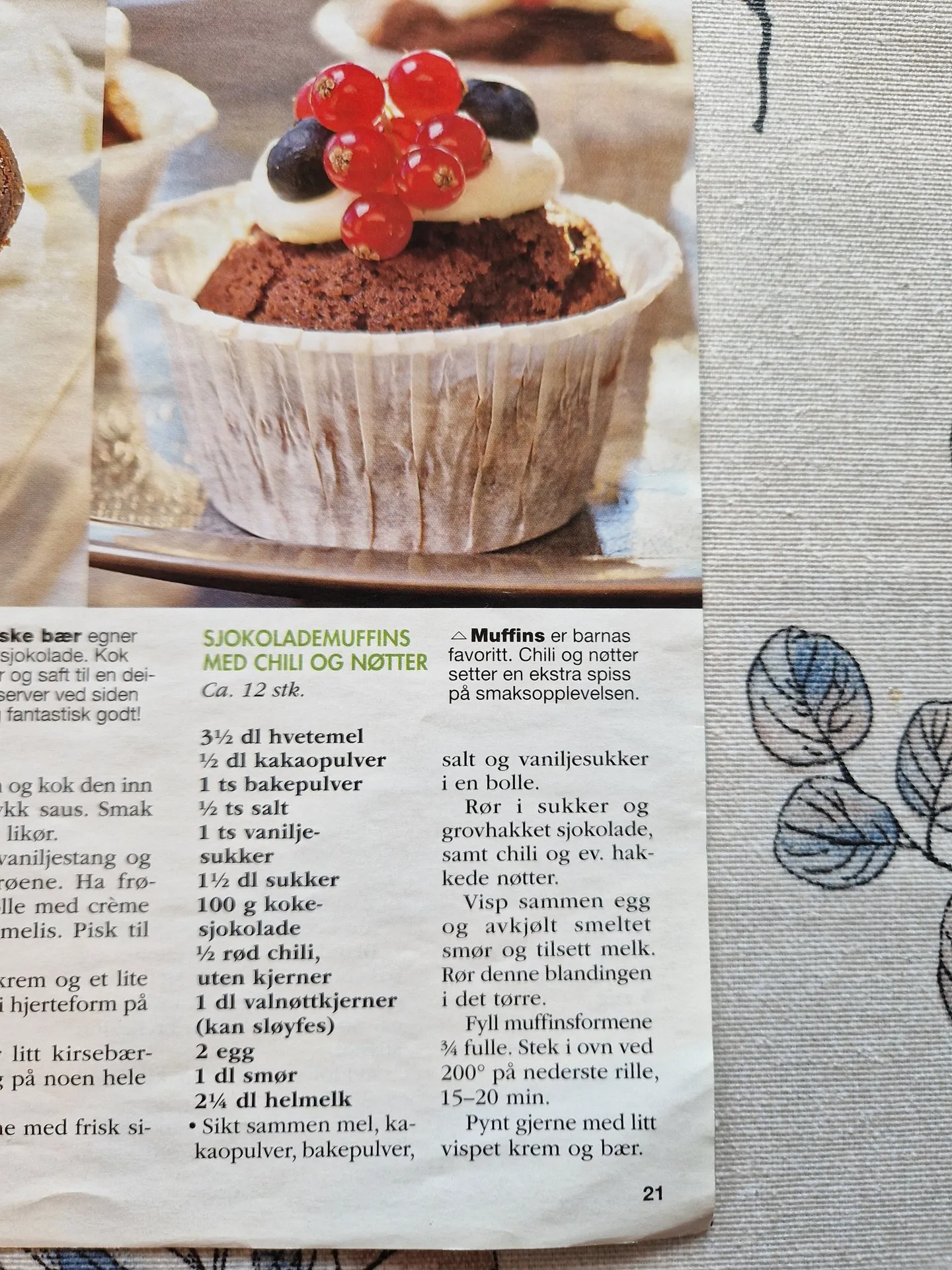 Bilde (0) av oppskrift for Sjokolademuffins med chili og nøtter
