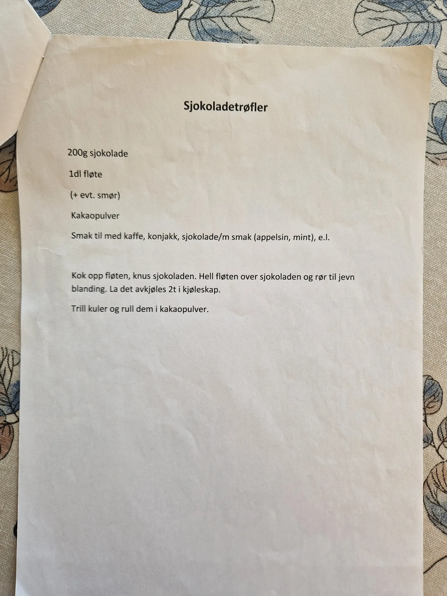 Bilde (0) av oppskrift for Sjokoladetrøfler