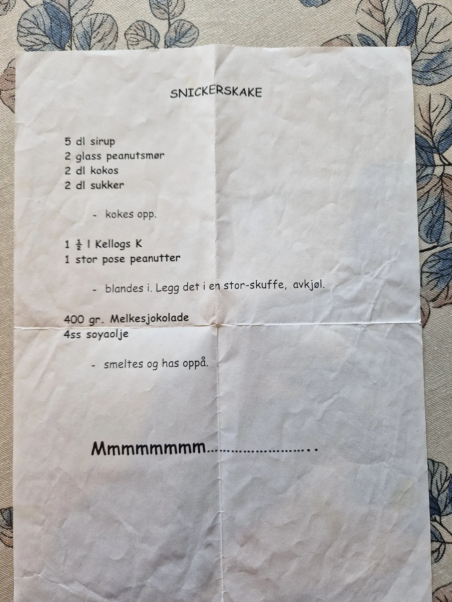 Bilde (0) av oppskrift for Snickerskake 2
