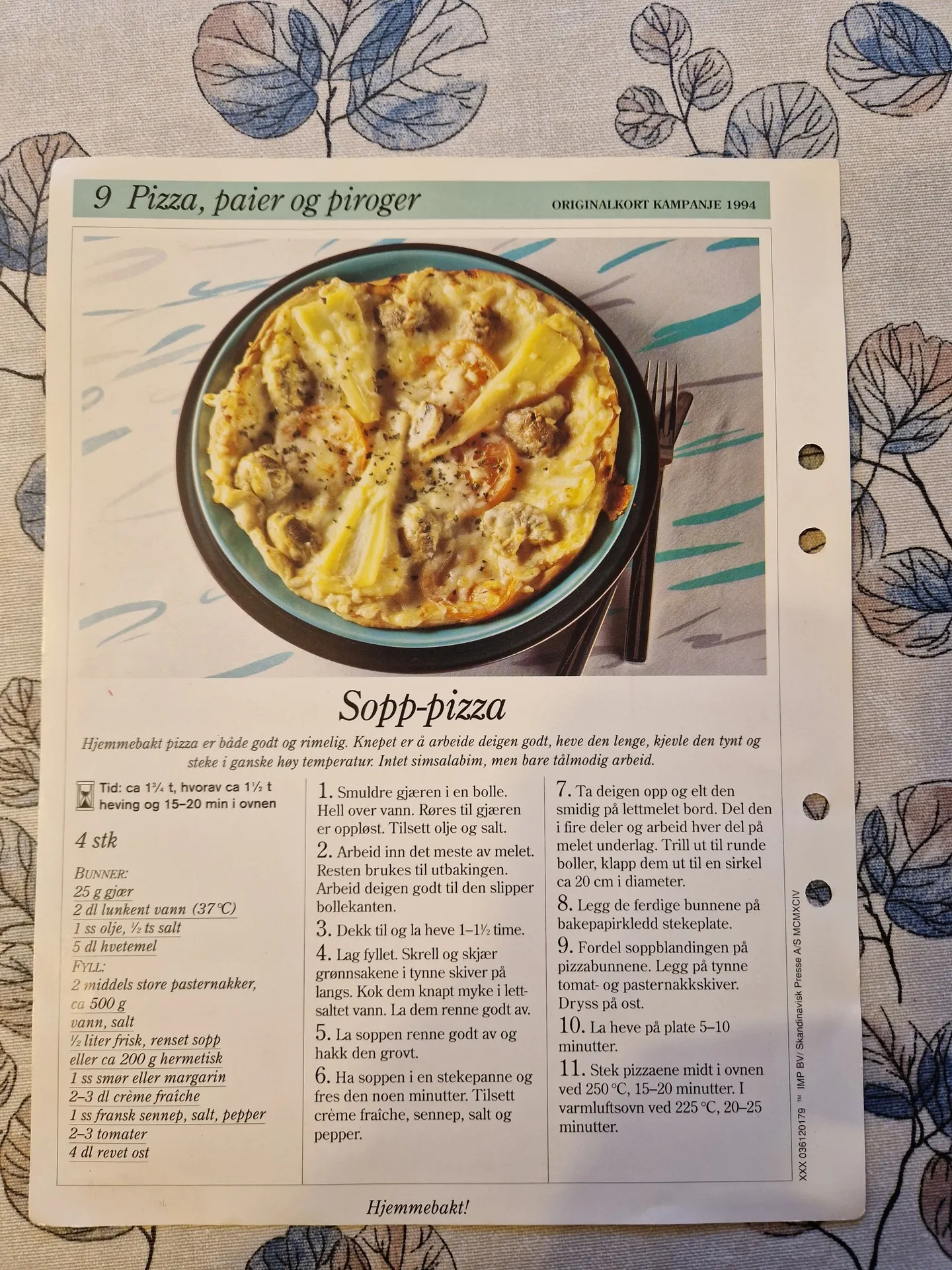Bilde (0) av oppskrift for Sopp pizza