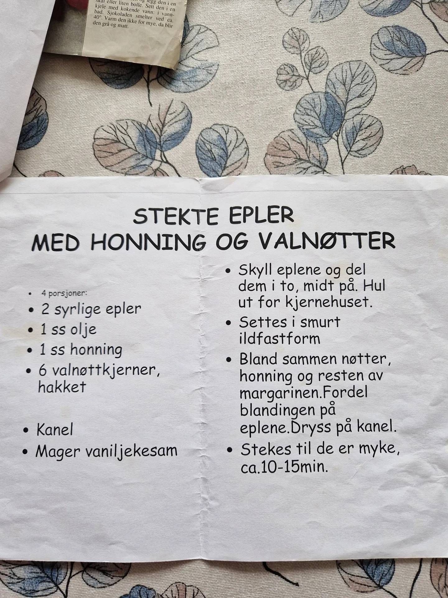 Bilde (0) av oppskrift for Stekte epler med honning og valnøtter