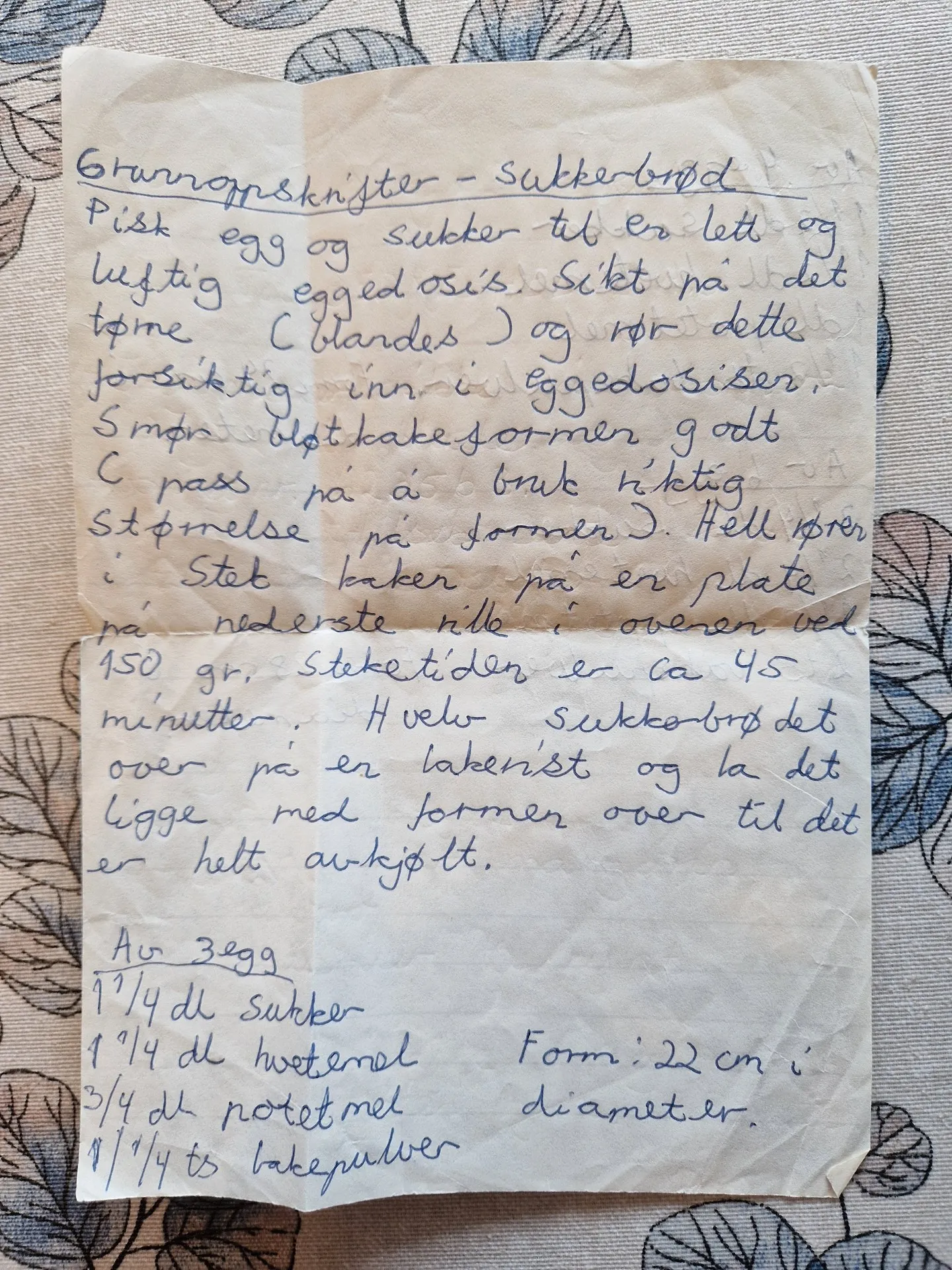 Bilde (1) av oppskrift for Sukkerbrød